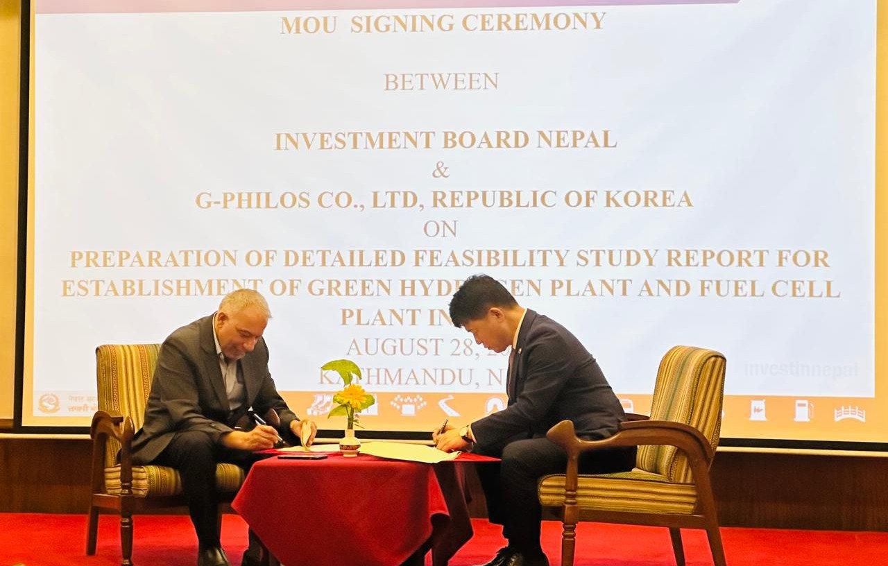 कोरियन कम्पनीले नेपालमा ग्रिन हाइड्रोजन प्लान्ट र फ्युल सेल स्थापनाको सम्भाव्यता अध्ययन गर्ने