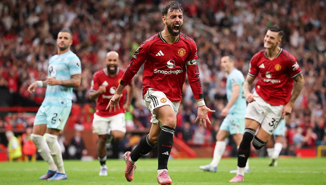 ब्रुनोको पेनाल्टी गोलमा युनाइटेडको पहिलो जित