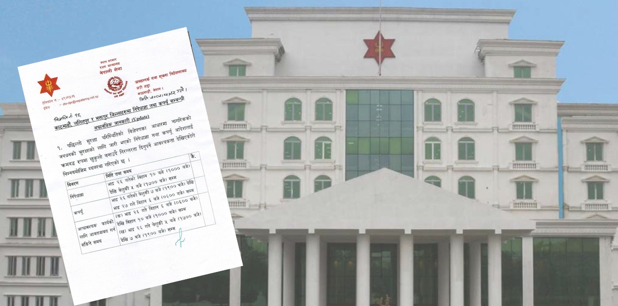 उपत्यकाका तीन जिल्लामा तोकियो निषेधाज्ञा र कर्फ्यूको समय