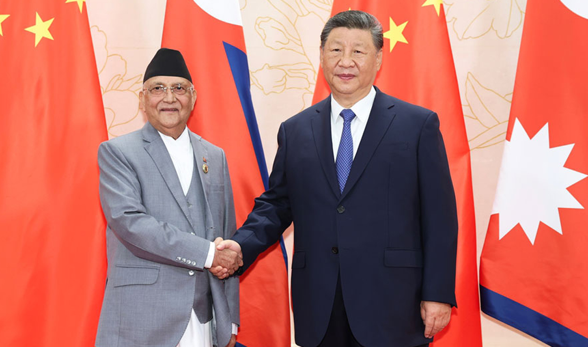 प्रधानमन्त्री ओलीले शाङ्घाइ शिखर सम्मेलनलाई सम्बोधन गर्दै