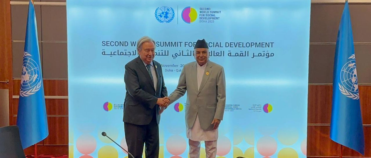 राष्ट्रपतिसँग महासचिव गुटेरेसको भेट, दिगो विकासका साझा लक्ष्य प्राप्तिबारे छलफल