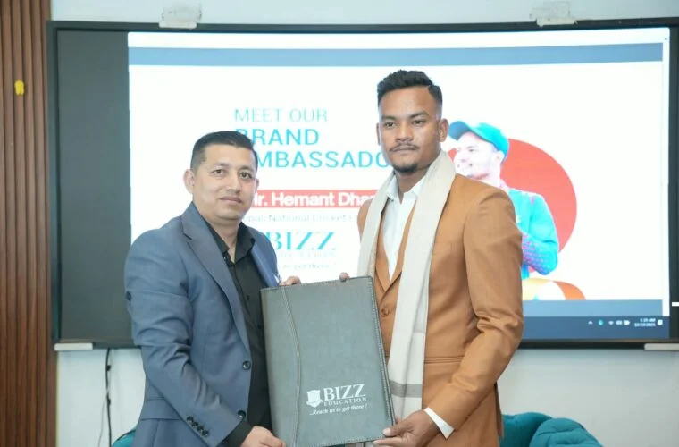 क्रिकेट खेलाडी धामी बिज एजुकेशनका ब्रान्ड एम्बासडर