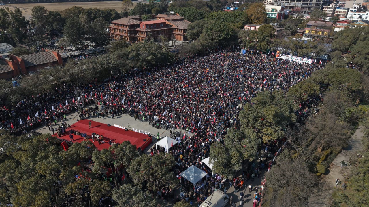‘ड्रोन भ्यु’मा कांग्रेस महाधिवेशनस्थल