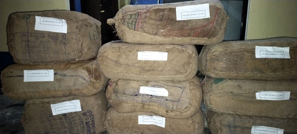 गाँजाको गोदाममा प्रहरीको छापा‚ २१० किलो बरामद