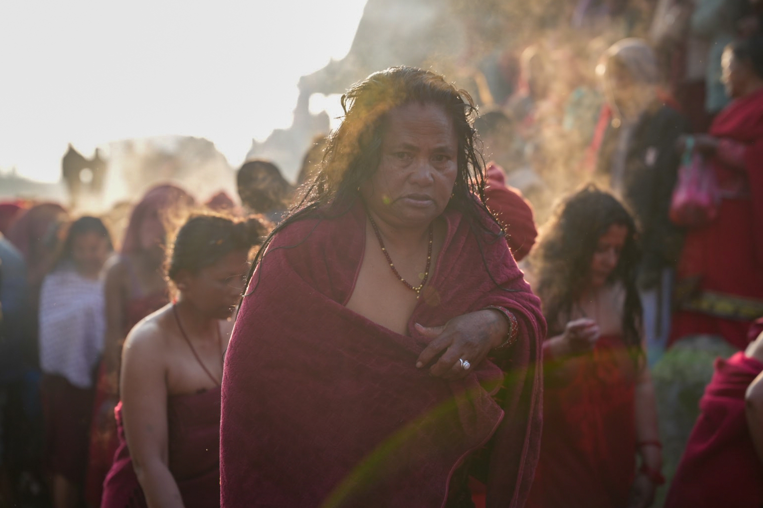 पनौतीस्थित त्रिवेणी नदिमा स्नान माधवनारायण स्वस्थानीको ब्रत बसेका ब्रतालु [फोटो फिचर]