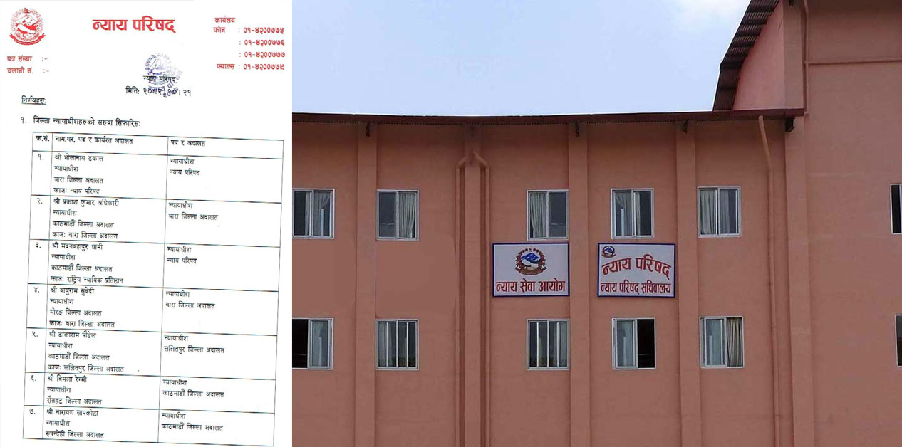 ३० न्यायाधीशको सरुवा र पदस्थापन सिफारिस [सूचीसहित]