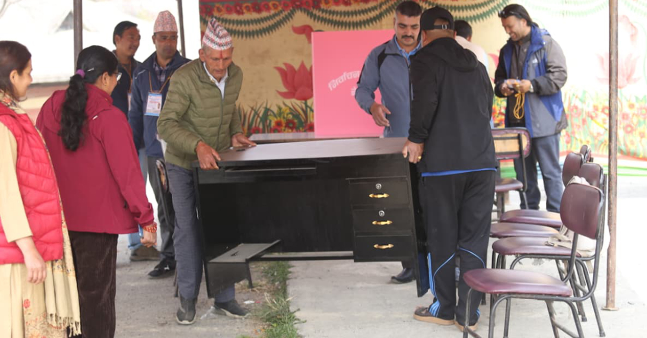 कीर्तिपुर, जावलाखेल र वसन्तपुरमा मतदान केन्द्रको व्यवस्थापन [तस्बिरसहित]
