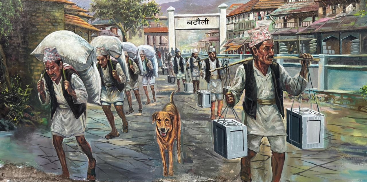 बुटवलमा इतिहास झल्काउने भित्ते चित्रलेखन [तस्बिरहरू]